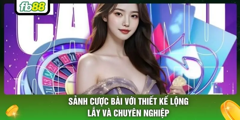 Sảnh cược bài với thiết kế lộng lẫy và chuyên nghiệp