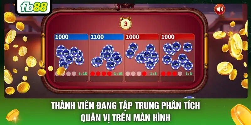 Thành viên đang tập trung phân tích quân vị trên màn hình